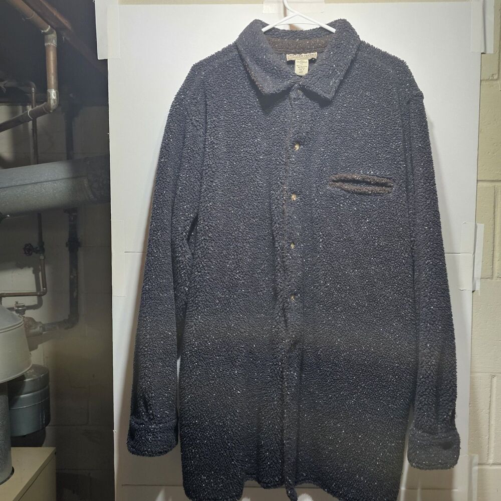 Boulder Creek Trading Company Shirt Jacket Mens Black with White Specs 2xl Tall